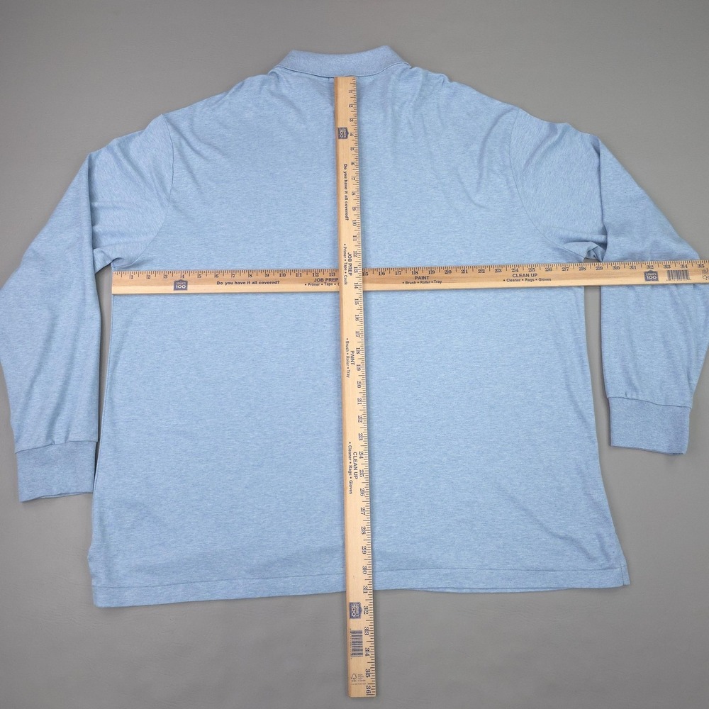 Polo Ralph Lauren Polo Shirt Mens Big 2X Blue Long Sleeve Cotton Jersey - Picture 8 of 11